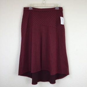 NY Collection Ponte Plaid High Low A-Line Skirt